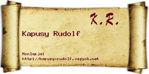 Kapusy Rudolf névjegykártya