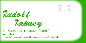 rudolf kapusy business card